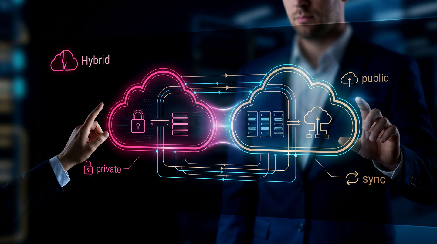 Chemin en trois etapes : diagnostic, design, gestion, illustrant l'accompagnement cloud.